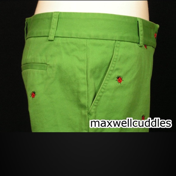 J CREW LADYBUG CRITTER GREEN SHORTS SIZE 0 NWT - Picture 7 of 7
